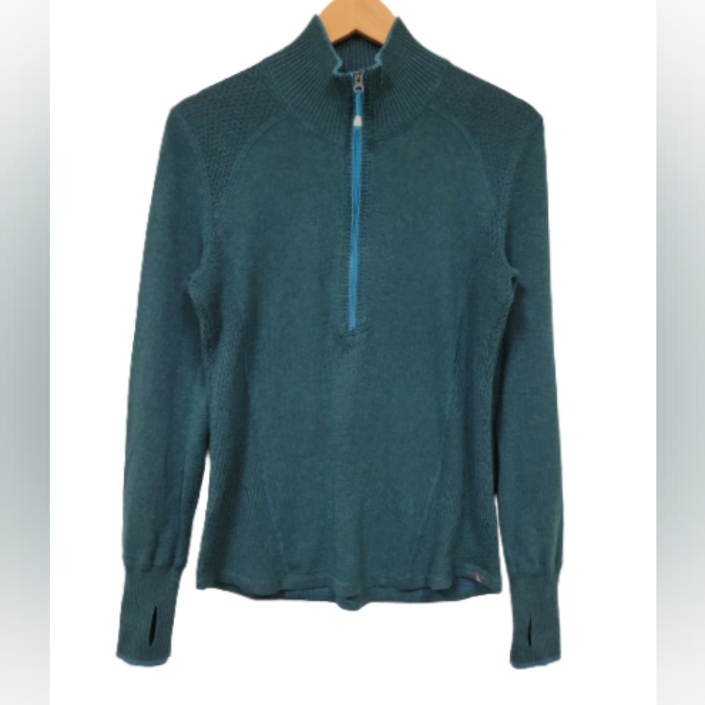 Eddie bauer women  1/4 zip green sweatshirt Size M